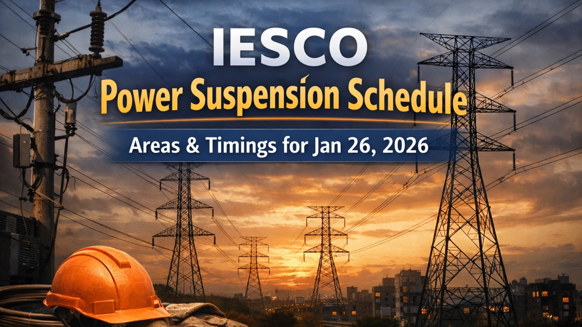 IESCO Power Suspension Schedule - Areas & Timings for Jan 26, 2026