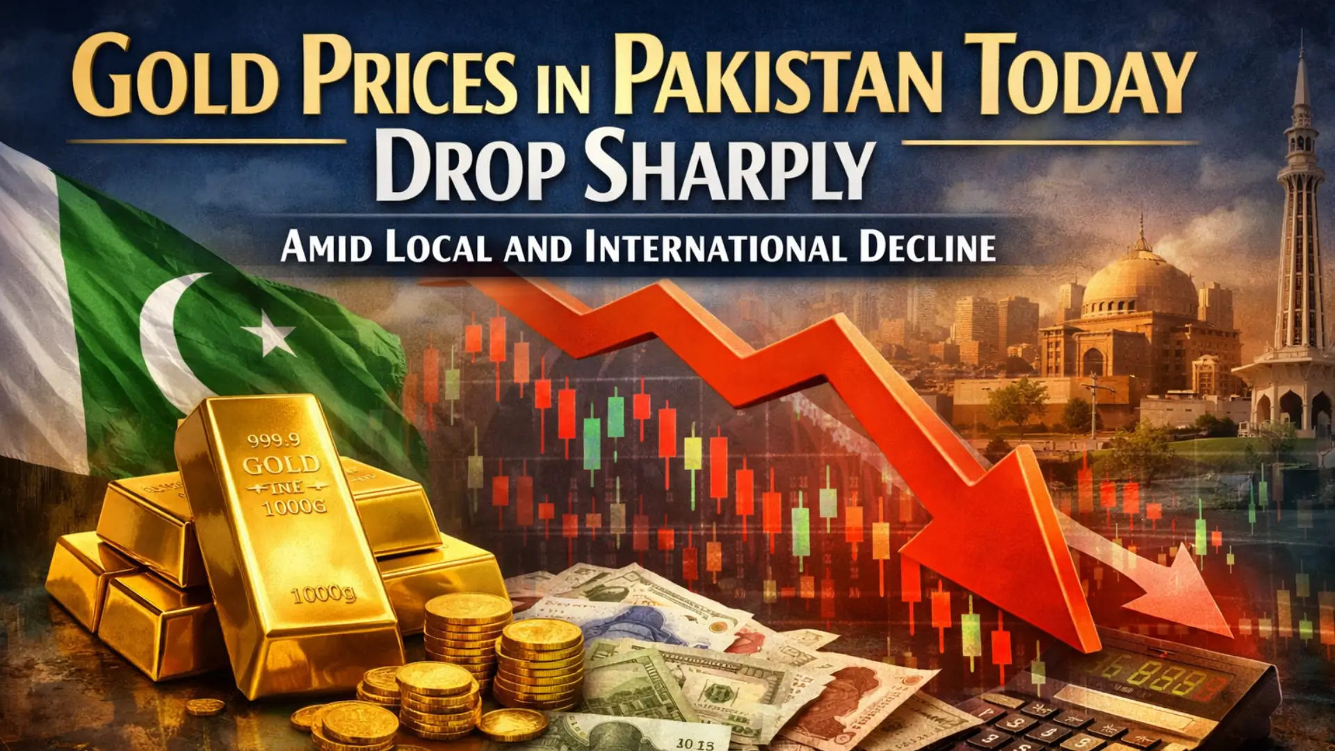 Gold Prices in Pakistan Today Drop Sharply Amid Local and International Decline