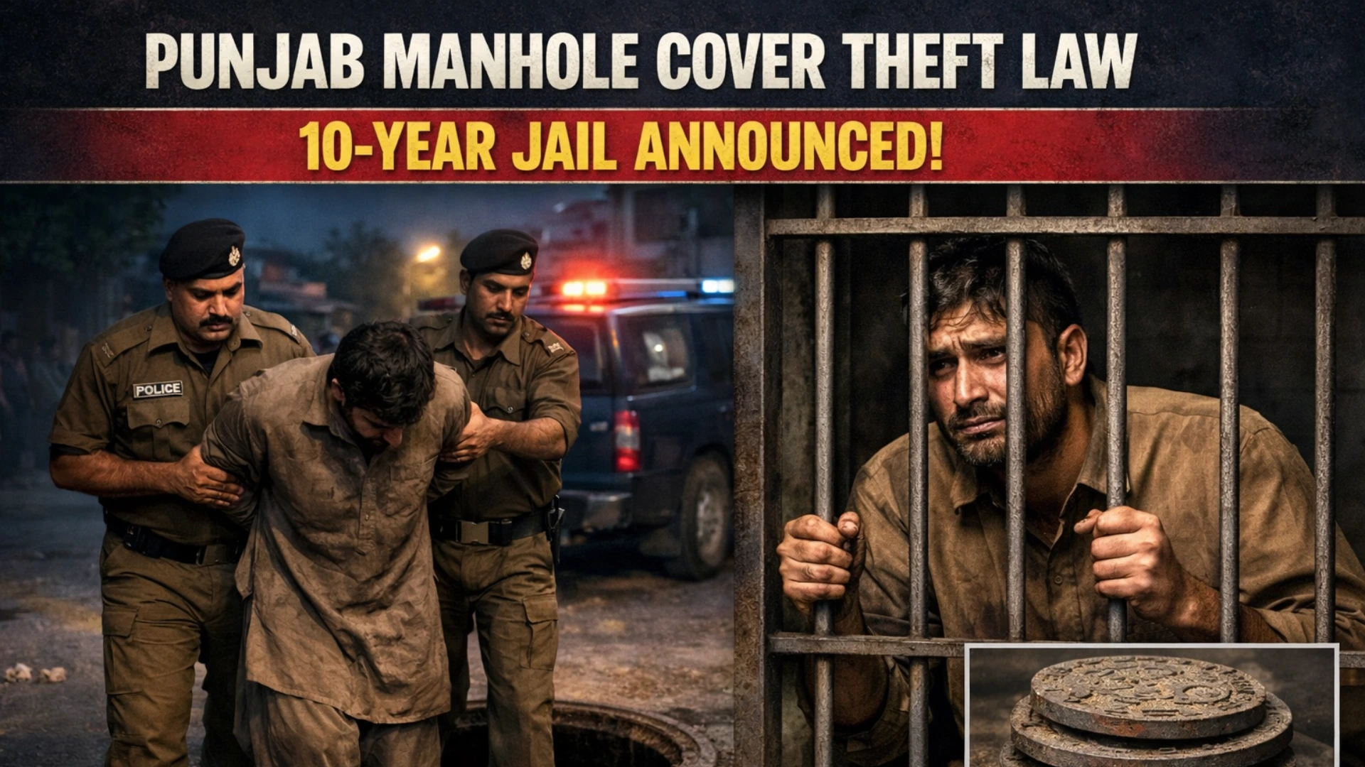 Punjab Manhole Cover Theft Law: 10-Year Jail Announced