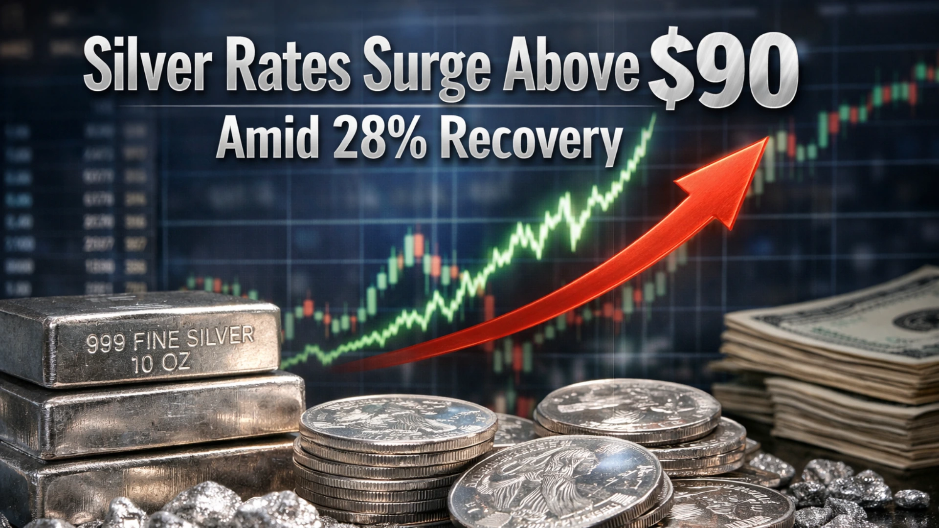 Silver Rates Surge Above $90 Amid 28% Recovery